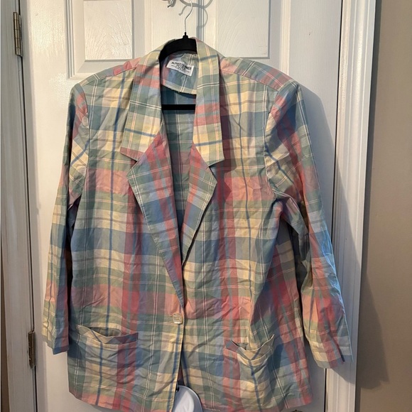 Pastel‎ Plaid Women's Blazer - Picture 1 of 3